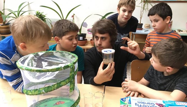 V přírodovědném semináři jsme s úžasem sledovali dokonalou proměnu babočky bodlákové (Vanessa cardui).